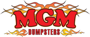 MGM dumpsters logo in red color with no background